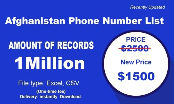 500K  Afghanistan Number Database