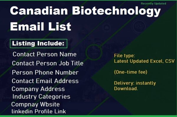 Canadian Biotechnology Consumer Email List