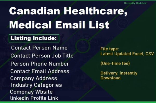 Canadian Healthcare, Medical Consumer Email List