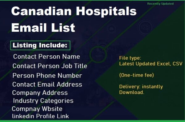 Canadian Hospitals Consumer Email List