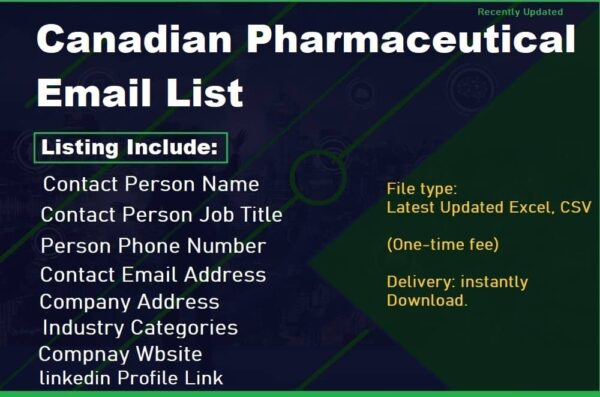 Canadian Pharmaceutical Consumer Email List