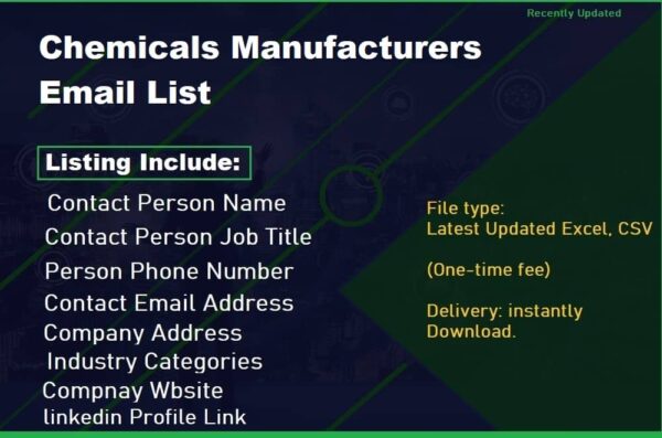 Chemicals Manufacturers Consumer Email List