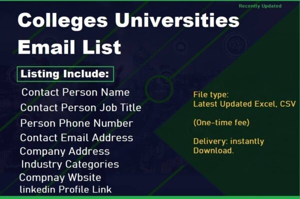 Colleges Universities Consumer Email List