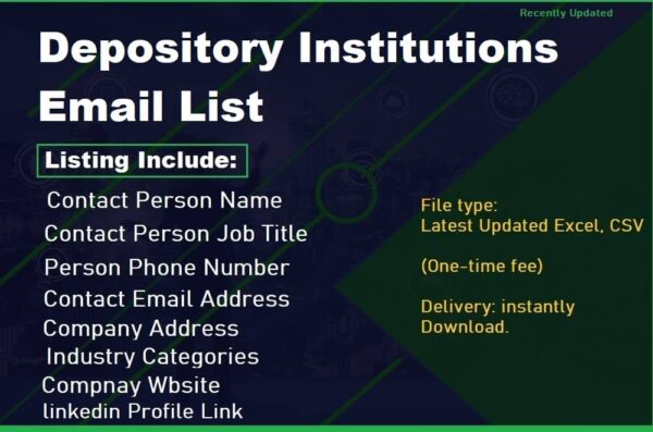 Depository Institutions Consumer Email List