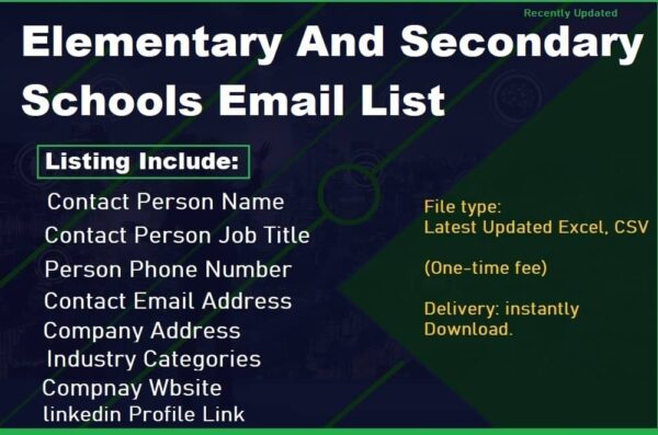 Elementary And Secondary Schools Consumer Email List