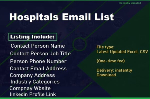 Hospitals Consumer Email List