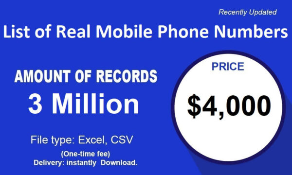 List of Real Mobile Phone Numbers 100K