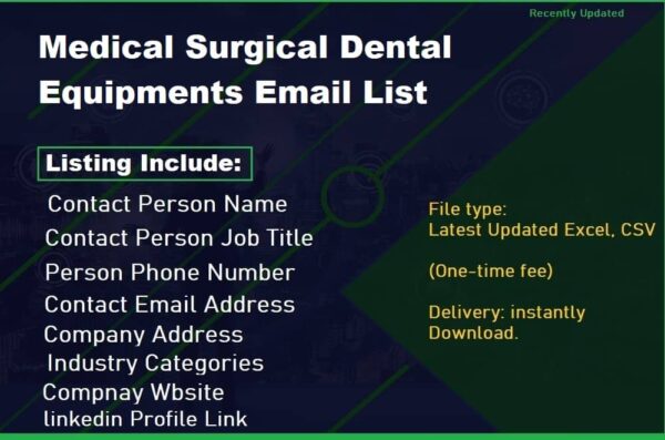 Medical Surgical Dental Equipments Consumer Email List