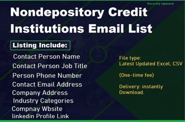 Nondepository Credit Institutions Consumer Email List