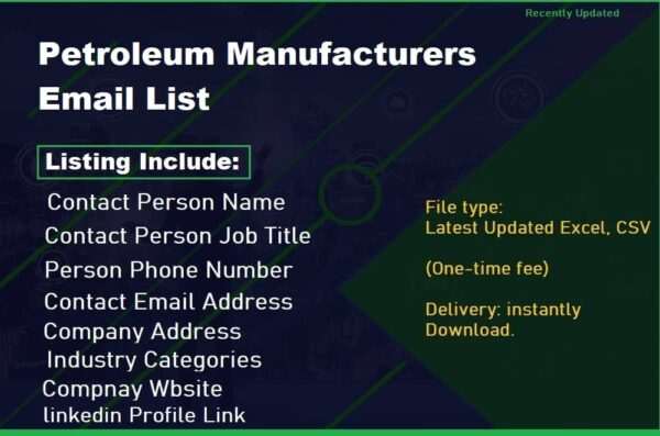 Petroleum Manufacturers Consumer Email List