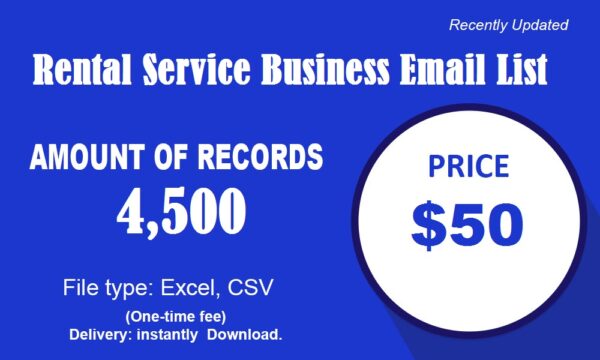 Rental Service business Consumer Email List