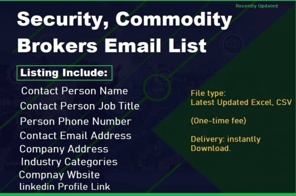 Security, Commodity Brokers Consumer Email List