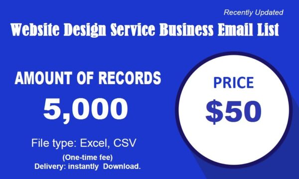 Website Design Service Business Consumer Email List